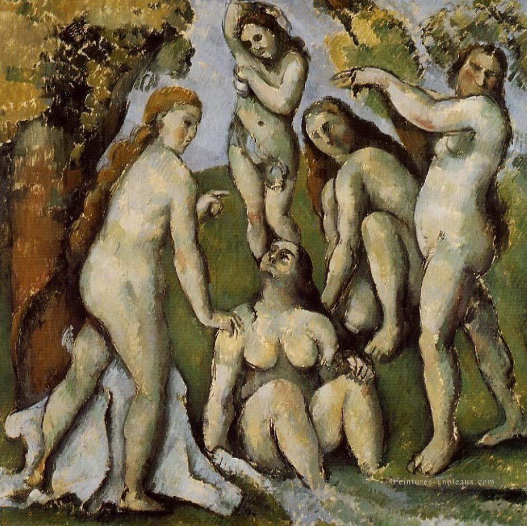 Cinq baigneurs Paul Cézanne Nu impressionniste Peintures à l'huile